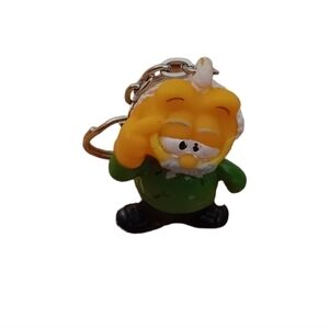 Vintage Gao Nanbei Garfield Fat Cat Tiny Keychain Squishy Old Man Einstein 1.75"
